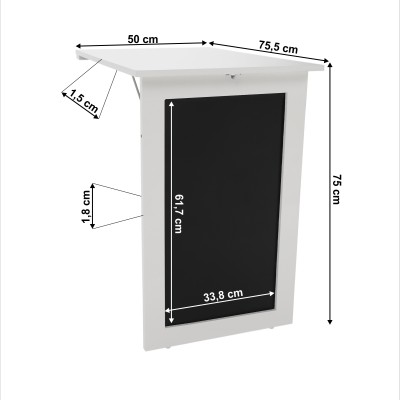 Masă pliantă de perete, alb, ZIAN