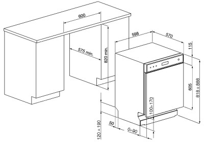 Masina de spalat vase incorporabila SMEG - LSP234CX