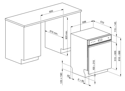 Masina de spalat vase incorporabila SMEG - PL292DX