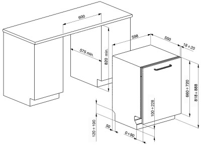 Masina de spalat vase incorporabila SMEG - ST292D