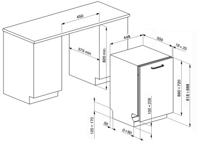 Masina de spalat vase incorporabila SMEG - STA4507IN