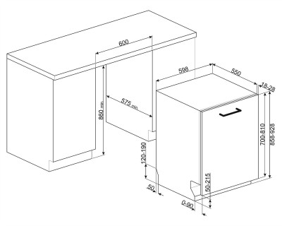 Masina de spalat vase incorporabila SMEG - STL233CLH