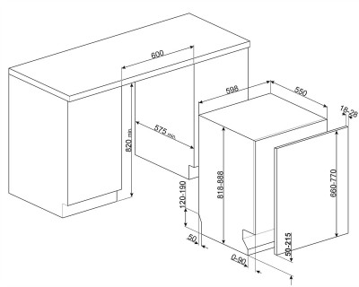 Masina de spalat vase incorporabila SMEG - STL274D