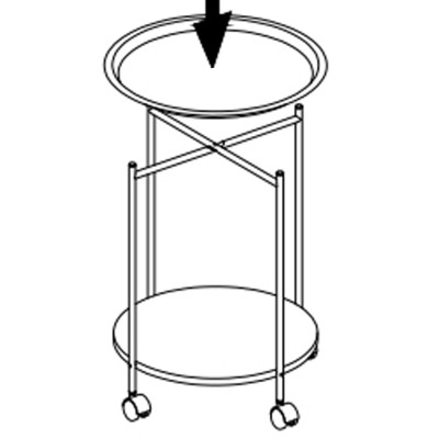 Măsuţă portabilă rotundă, alb, DERIN