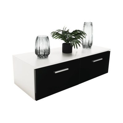 Mobilier living, alb/ negru lucios, GALEO