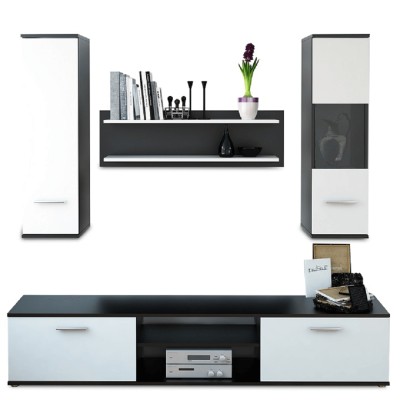 Mobilier living, negru/ alb, BARBARA