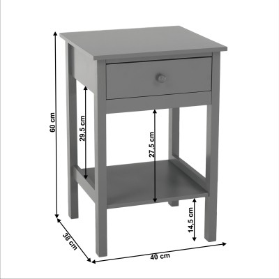 Noptieră, gri mat, MALISE