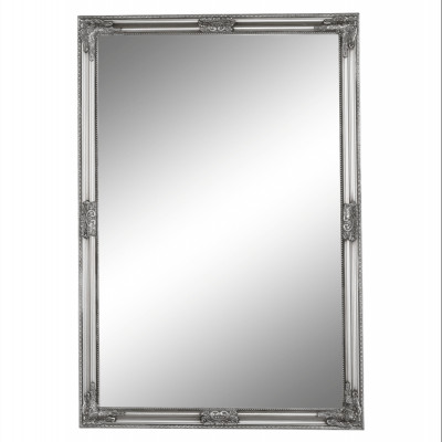 Oglindă elegantă cu cadru argintiu din lemn, MALINA