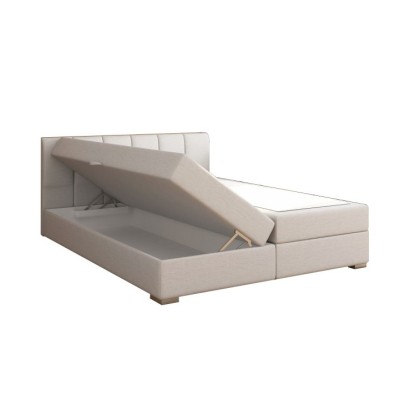 Pat boxspring 160x200 cm, gri deschis, RIANA