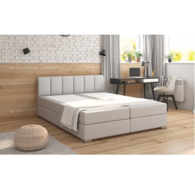 Pat boxspring 160x200 cm, gri deschis, RIANA