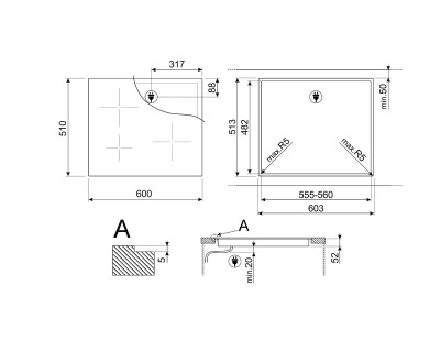 Plita cu inductie, crem, SMEG - SI2641DP