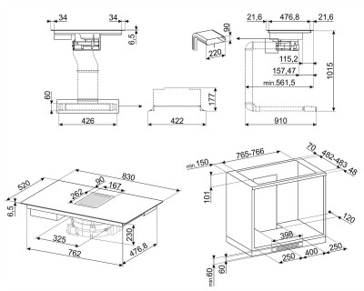 Plita cu inductie si hota integrata - HOBD682R1