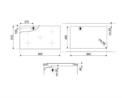 Plita cu inducție SMEG, alb - SI2M7953DW