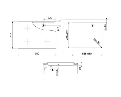 Plita cu inducție SMEG - SI4742D