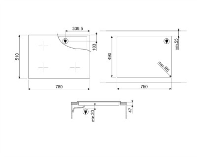 Plită cu inducție SMEG - SI7844B