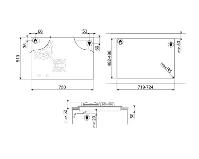 Plita mixta SMEG - PM3743D