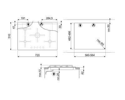 Plita pe gaz SMEG - PV175SSA