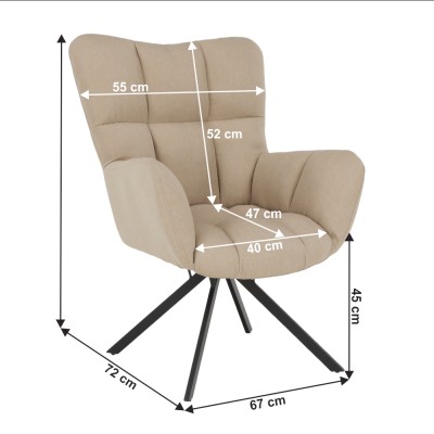 Scaun de design ţesătură bej, KOMODO