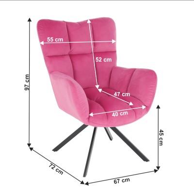 Scaun de design, ţesătură roz, KOMODO