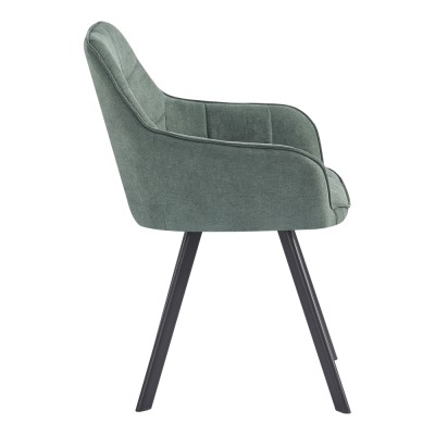 Scaun de design, Velvet verde/negru, PETIN