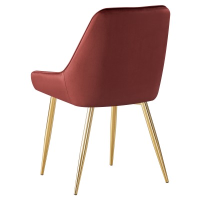 Scaun de dining, bordó ţesătură Velvet/gold crom-auriu, PERLIA