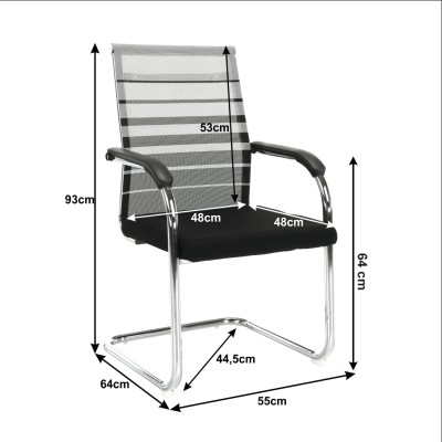 Scaun de şedinţă, gri/negru/argintiu, ESIN