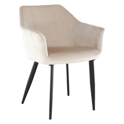 Scaun dining, material bej/ negru, CRISTIAN