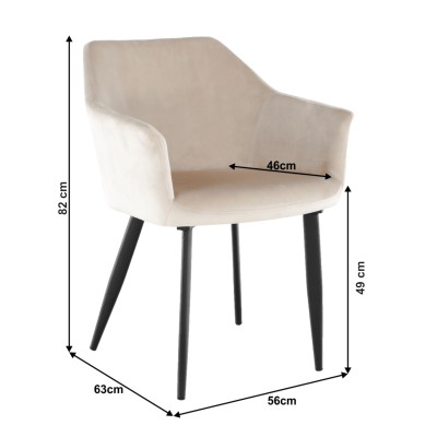 Scaun dining, material bej/ negru, CRISTIAN