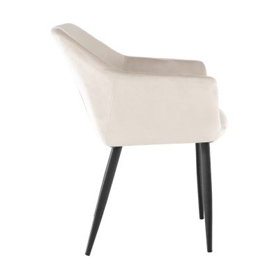 Scaun dining, material bej/ negru, CRISTIAN