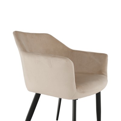 Scaun dining, material bej/ negru, CRISTIAN