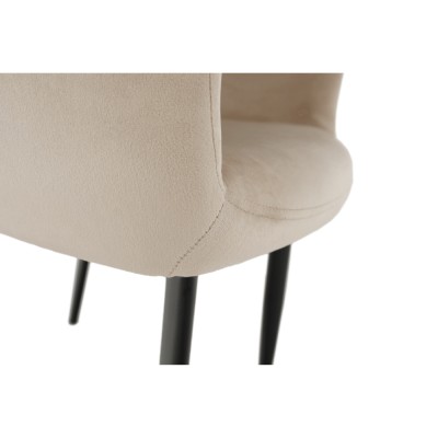 Scaun dining, material bej/ negru, CRISTIAN