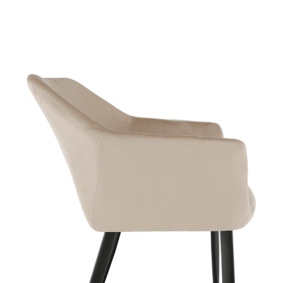 Scaun dining, material bej/ negru, CRISTIAN