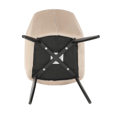 Scaun dining, material bej/ negru, CRISTIAN