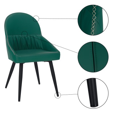 Scaun dining, verde/ metal, KALINA