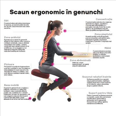 Scaun ergonomic, crem/ fag, GROCO