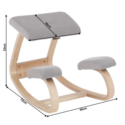 Scaun ergonomic, gri/ natural, RENAR