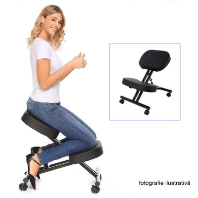 Scaun ergonomic, gri/ negru, RUFUS