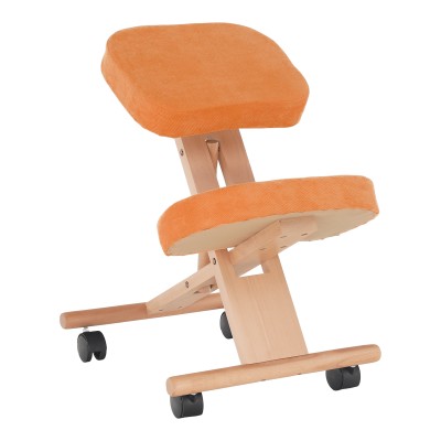 Scaun ergonomic, portocaliu/ fag, FLONET