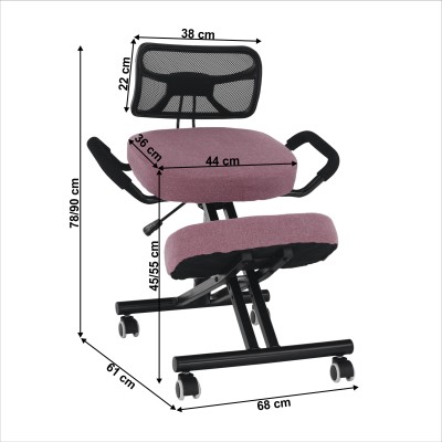 Scaun ergonomic, roz/ negru, RUFUS