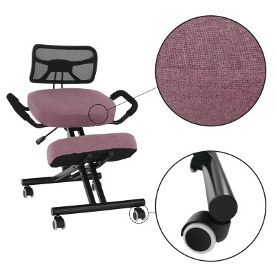 Scaun ergonomic, roz/ negru, RUFUS