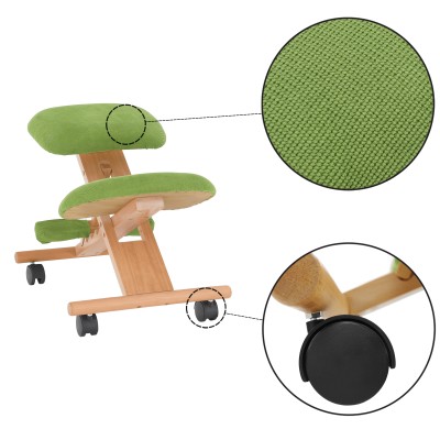 Scaun ergonomic, verde/ fag, GROCO