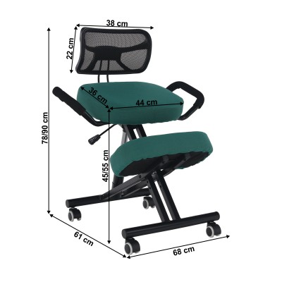 Scaun ergonomic, verde/ negru, RUFUS