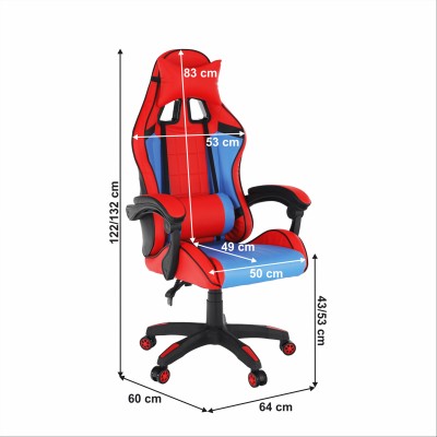 Scaun gaming, albastru/ roşu, SPIDEX