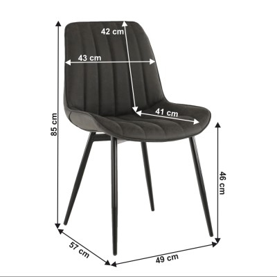Scaun, gri închis/ negru, HAZAL