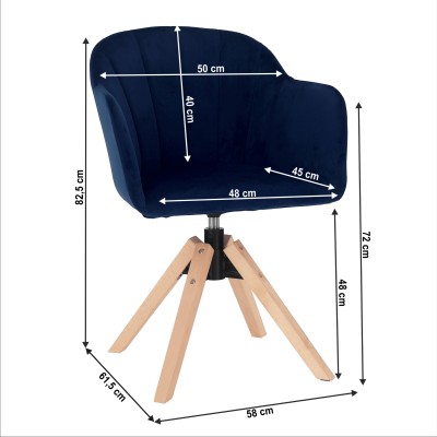 Scaun modern, albastru/ fag, DALIA