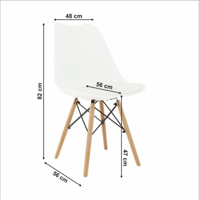 Scaun modern din piele ecologică albă, KEMAL