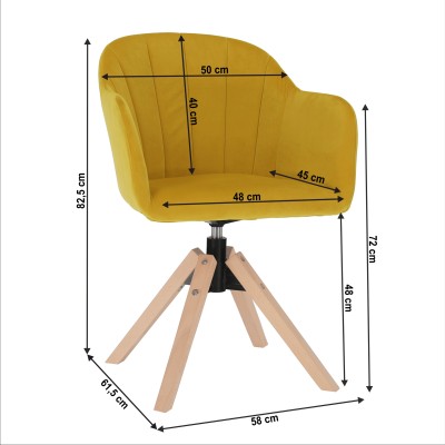 Scaun modern, galben/ fag, DALIA