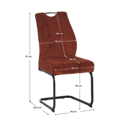Scaun pentru sufragerie, teracota/negru, KELMA