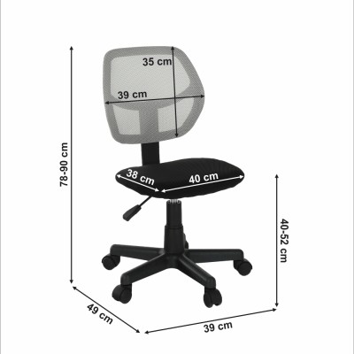 Scaun rotativ cu plasă, gri/ negru, MESH