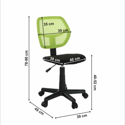 Scaun rotativ cu plasă, verde/ negru, MESH